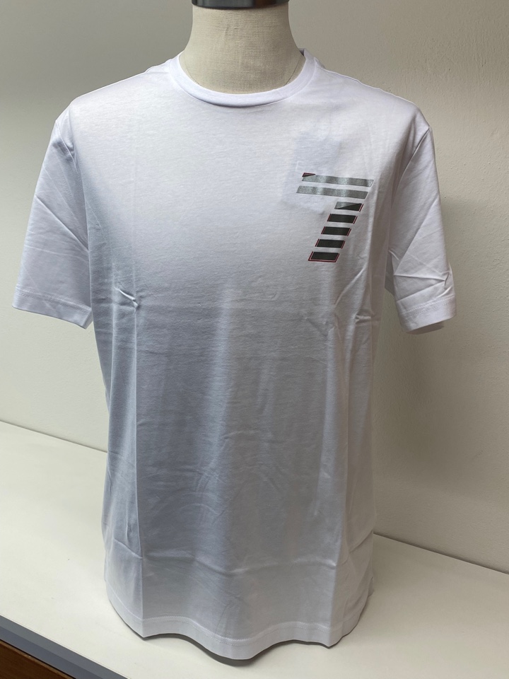 T-shirt bianca in cotone extra, EA7 Emporio Armani